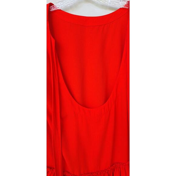 Anthropology Cloth & Stone Oversized Blouse Top Open Back Tie Raffle Size M - Picture 8 of 9